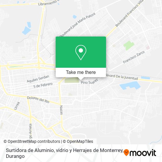 Surtidora de Aluminio, vidrio y Herrajes de Monterrey map