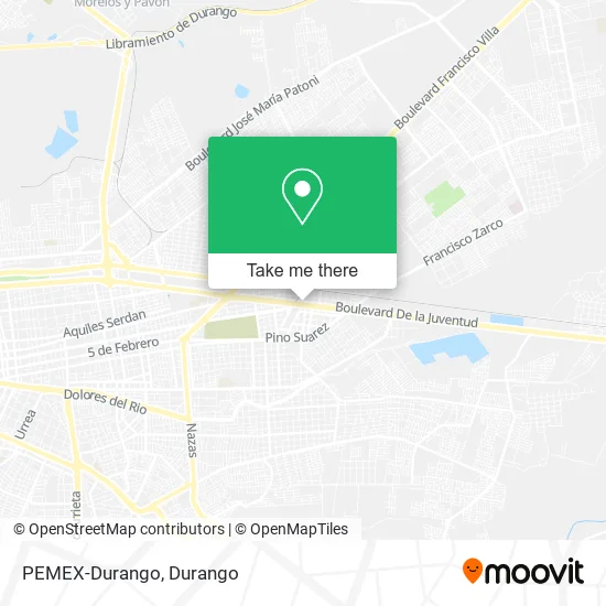 Mapa de PEMEX-Durango