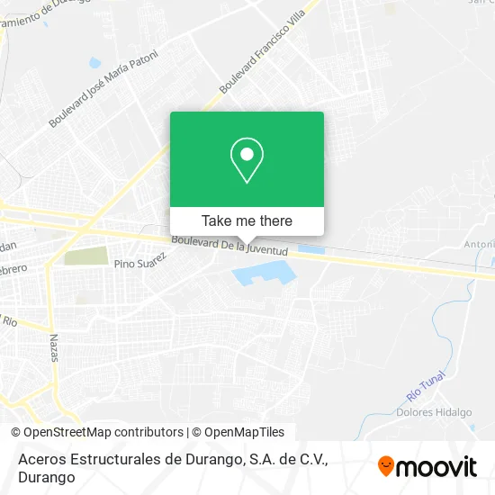 Mapa de Aceros Estructurales de Durango, S.A. de C.V.