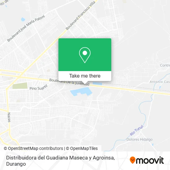 Mapa de Distribuidora del Guadiana Maseca y Agroinsa