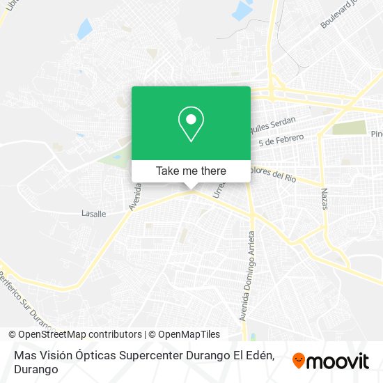 Mas Visión Ópticas Supercenter Durango El Edén map