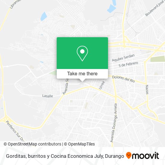 Mapa de Gorditas, burritos y Cocina Economica July