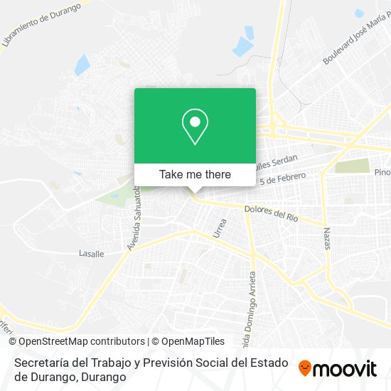 Secretaría del Trabajo y Previsión Social del Estado de Durango map