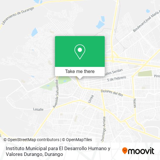 Instituto Municipal para El Desarrollo Humano y Valores Durango map