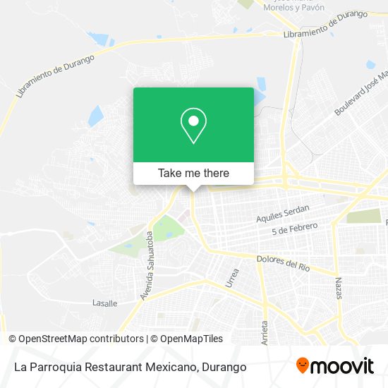 La Parroquia Restaurant Mexicano map