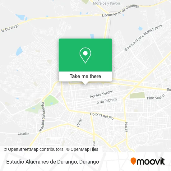 Mapa de Estadio Alacranes de Durango