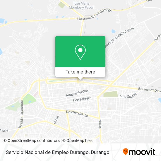 Mapa de Servicio Nacional de Empleo Durango