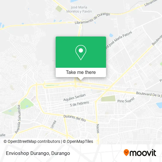 Mapa de Envioshop Durango
