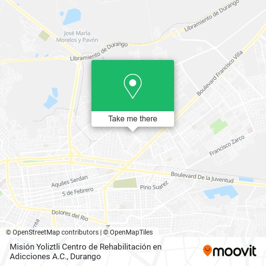 Misión Yoliztli Centro de Rehabilitación en Adicciones A.C. map