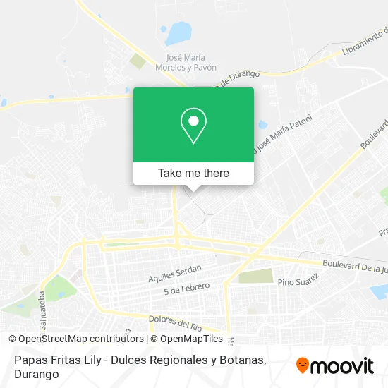 Mapa de Papas Fritas Lily - Dulces Regionales y Botanas