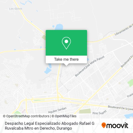 Mapa de Despacho Legal Especializado Abogado Rafael G Ruvalcaba Mtro en Derecho