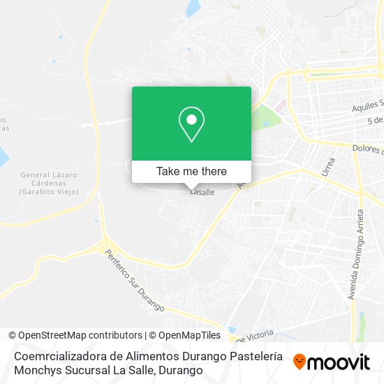 Coemrcializadora de Alimentos Durango Pastelería Monchys Sucursal La Salle map