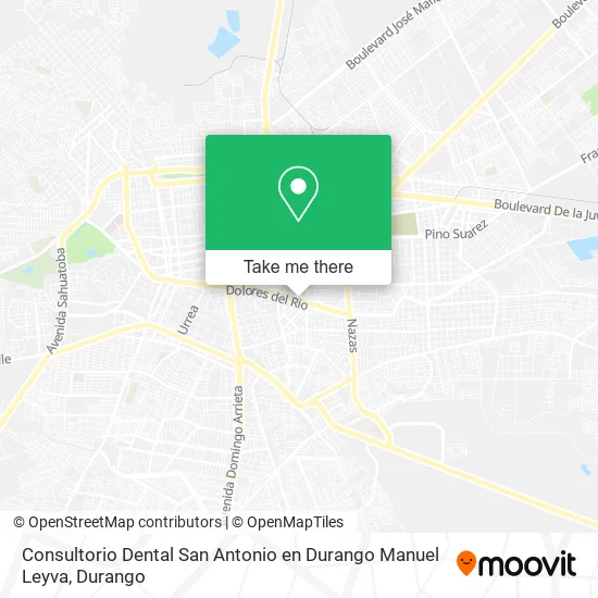 Mapa de Consultorio Dental San Antonio en Durango Manuel Leyva