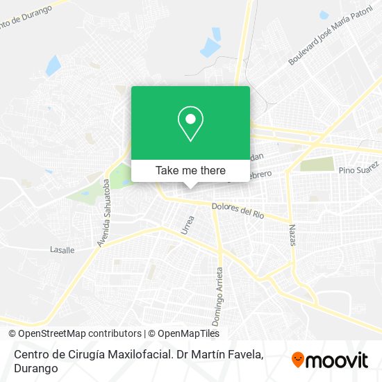 Mapa de Centro de Cirugía Maxilofacial. Dr Martín Favela