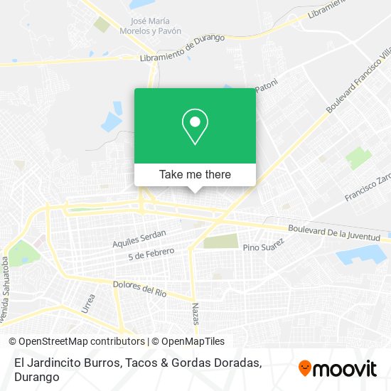 El Jardincito Burros, Tacos & Gordas Doradas map