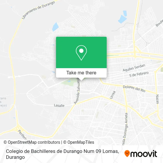 Colegio de Bachilleres de Durango Num 09 Lomas map
