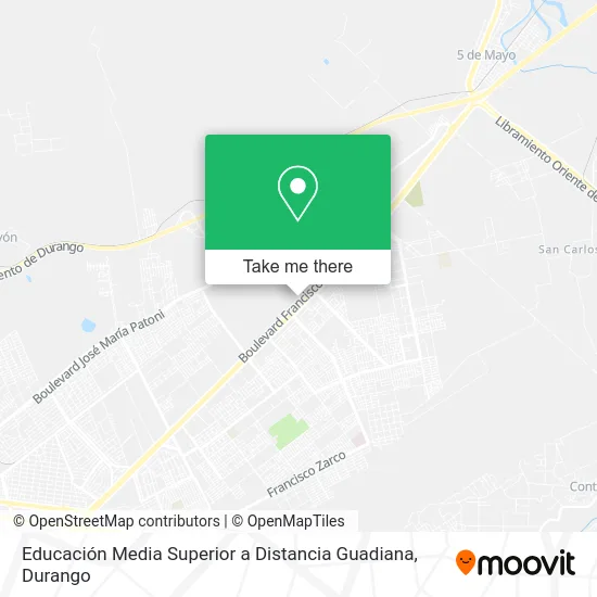 Mapa de Educación Media Superior a Distancia Guadiana