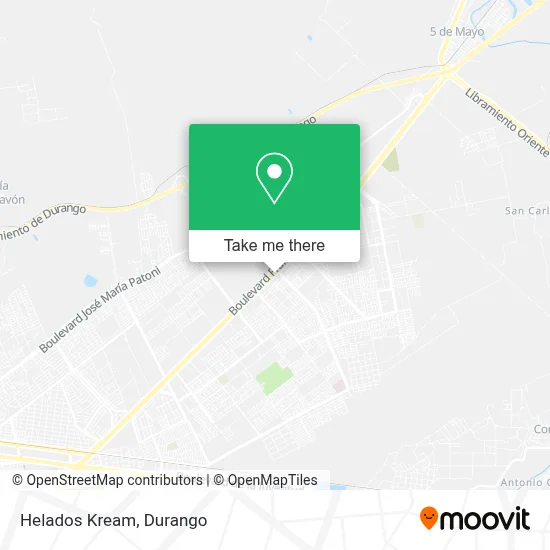 Helados Kream map