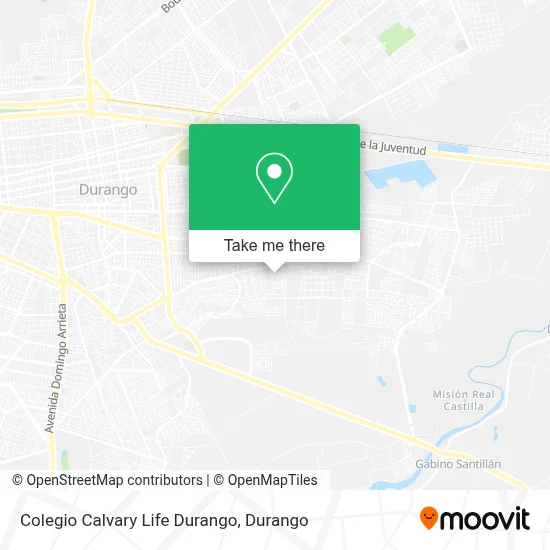 Colegio Calvary Life Durango map