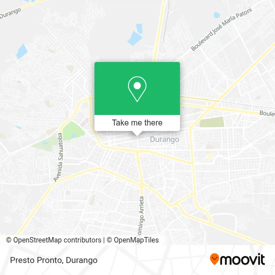 Presto Pronto map