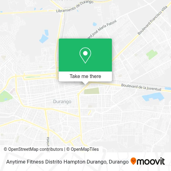 Anytime Fitness Distrito Hampton Durango map