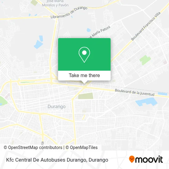 Kfc Central De Autobuses Durango map