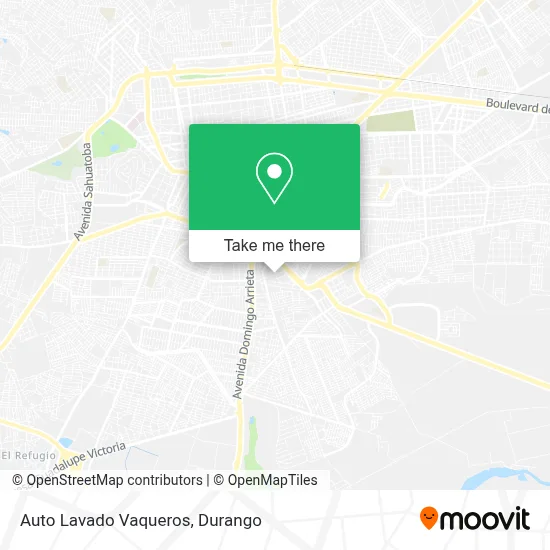 Auto Lavado Vaqueros map