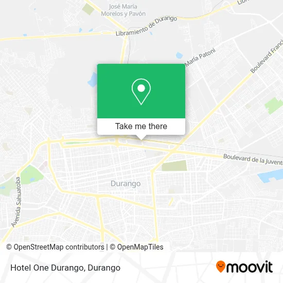 Hotel One Durango map