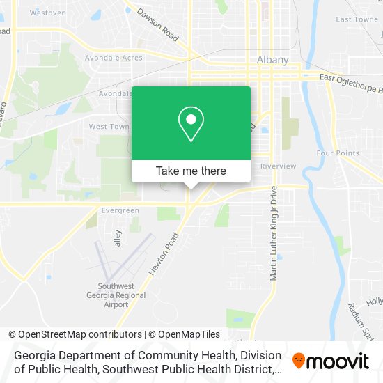 Mapa de Georgia Department of Community Health, Division of Public Health, Southwest Public Health District