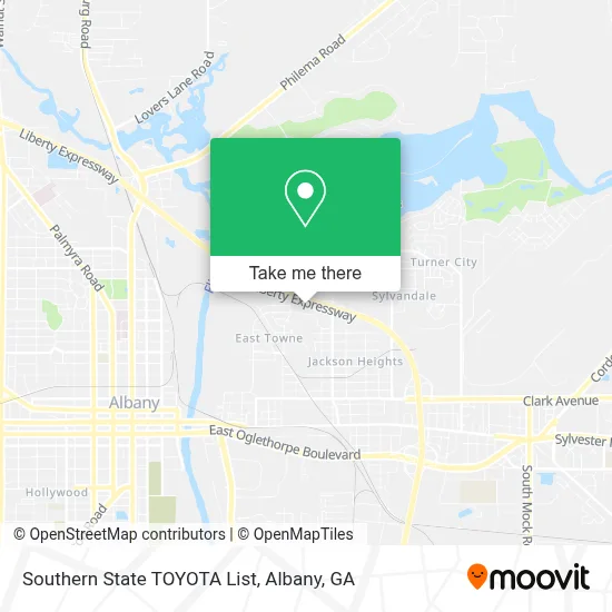 Southern State TOYOTA List map