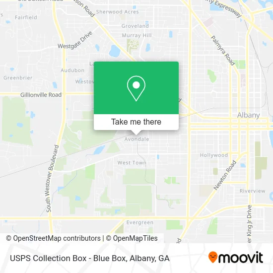 Mapa de USPS Collection Box - Blue Box