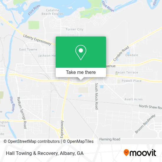 Hall Towing & Recovery map