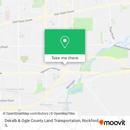 Mapa de Dekalb & Ogle County Land Transportation