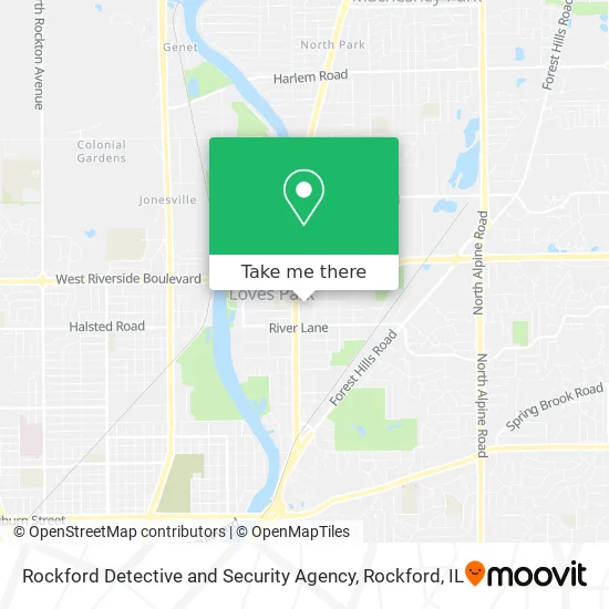 Rockford Detective and Security Agency map