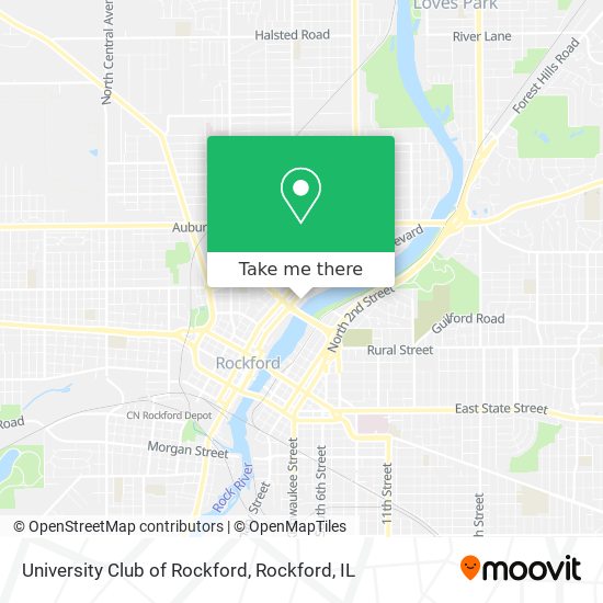 University Club of Rockford map