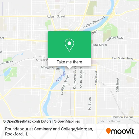 Roundabout at Seminary and College / Morgan map