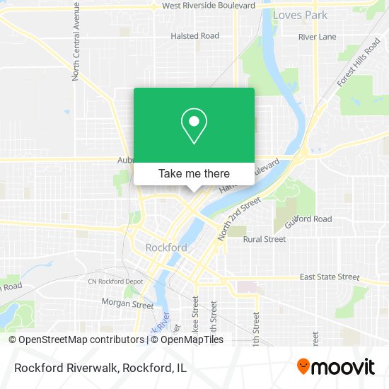 Mapa de Rockford Riverwalk