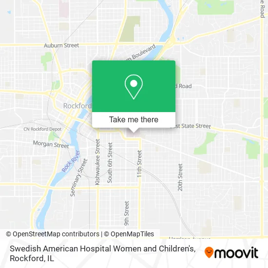 Swedish American Hospital Women and Children's map