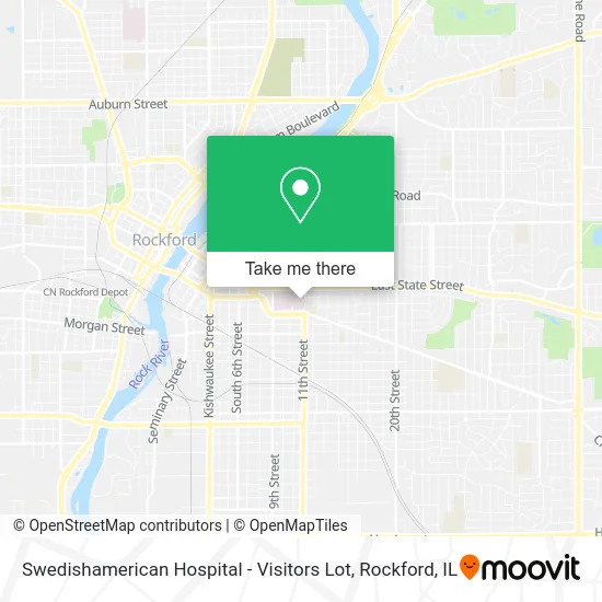 Swedishamerican Hospital - Visitors Lot map