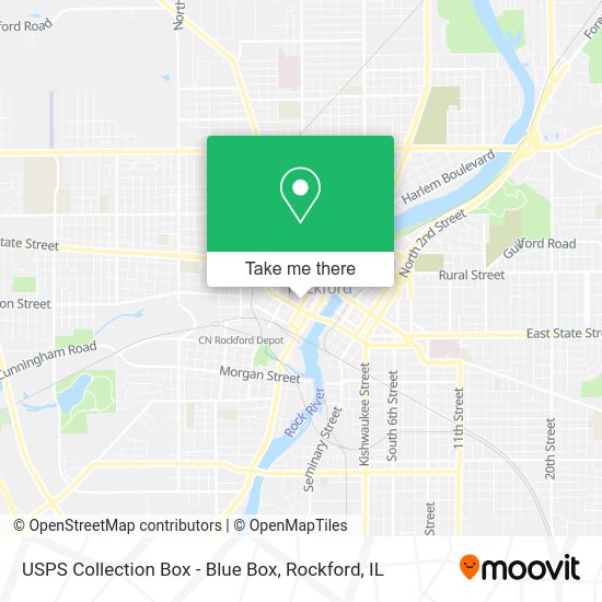 USPS Collection Box - Blue Box map
