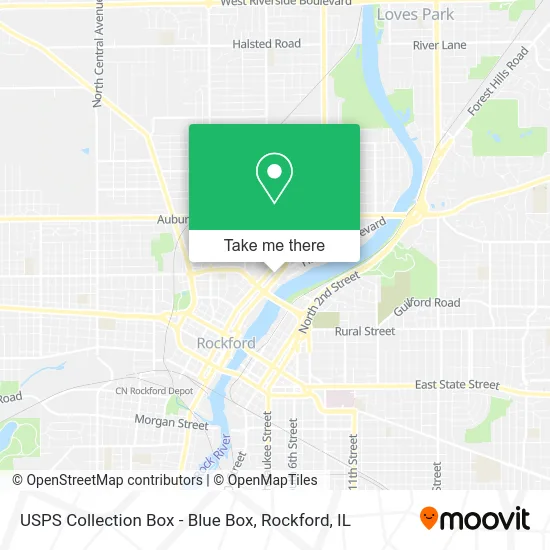 USPS Collection Box - Blue Box map
