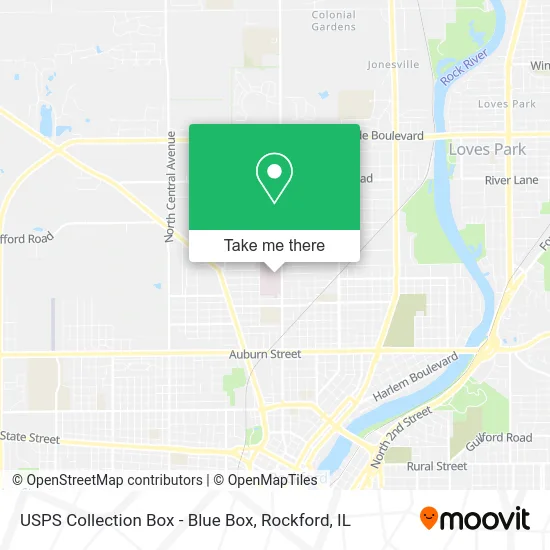 USPS Collection Box - Blue Box map