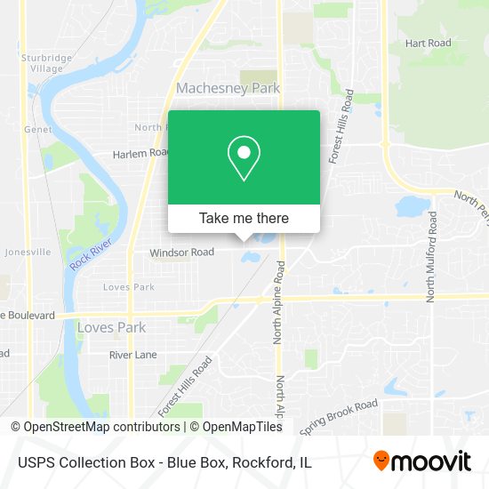 USPS Collection Box - Blue Box map