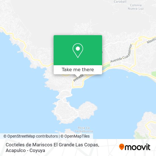 Mapa de Cocteles de Mariscos El Grande Las Copas