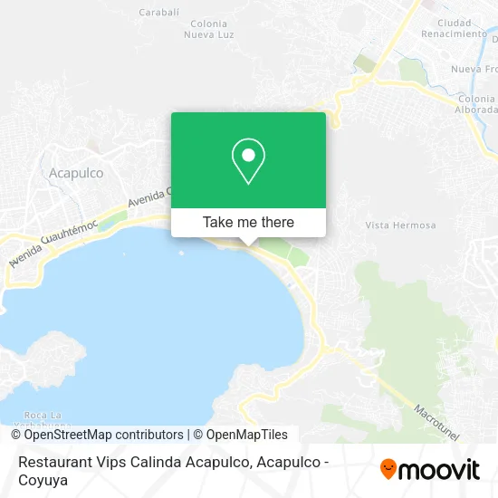 Restaurant Vips Calinda Acapulco map