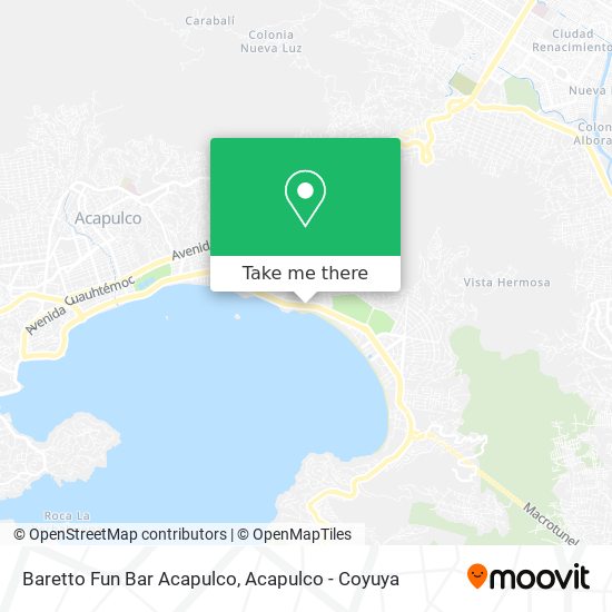 Baretto Fun Bar Acapulco map