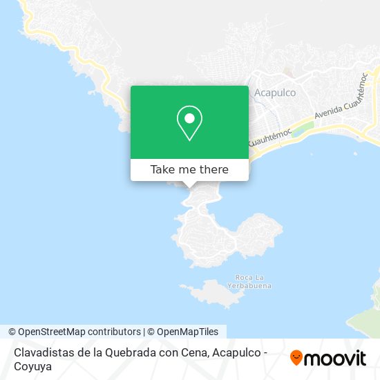 Mapa de Clavadistas de la Quebrada con Cena