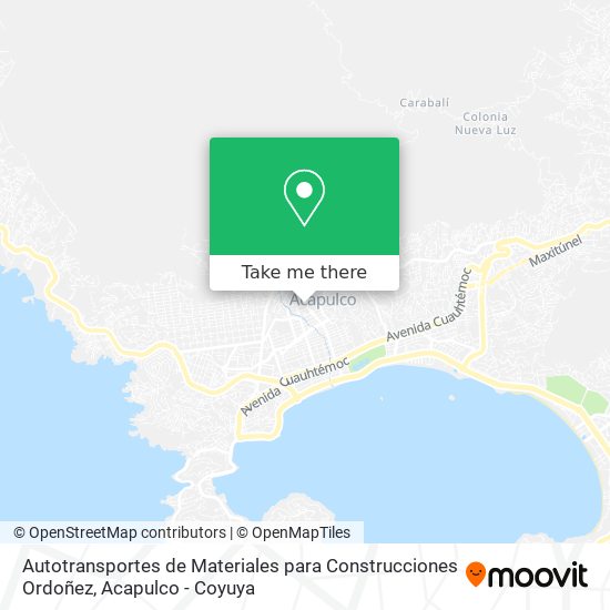 Mapa de Autotransportes de Materiales para Construcciones Ordoñez