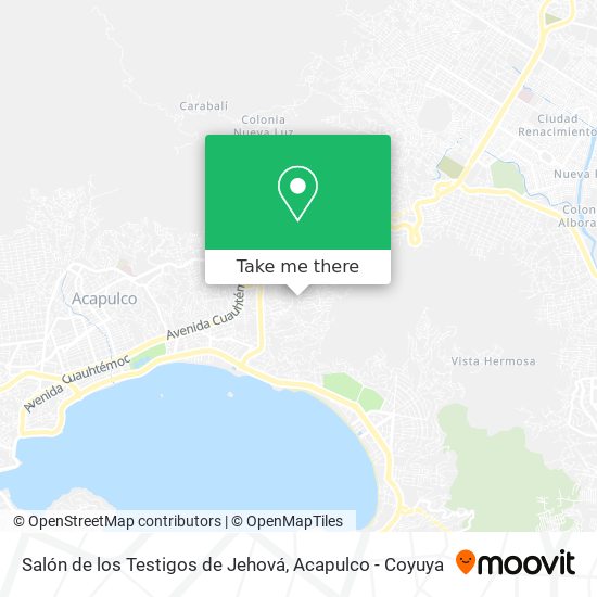 Mapa de Salón de los Testigos de Jehová