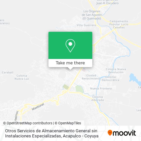 Mapa de Otros Servicios de Almacenamiento General sin Instalaciones Especializadas